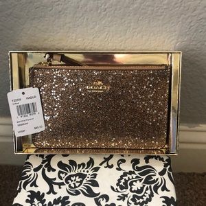 Coach Wristlet Glitter Gold